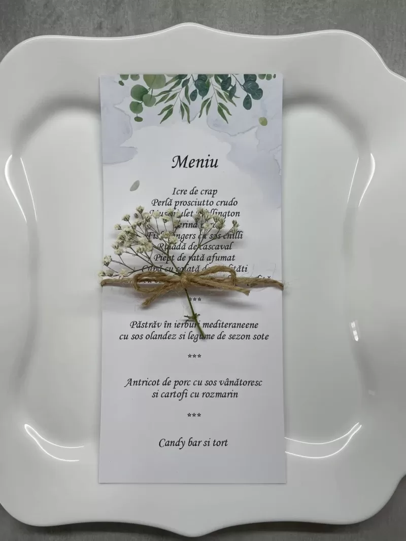 Meniu de farfurie - Eucalipt