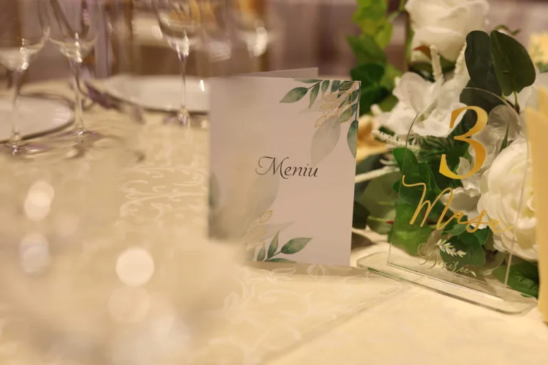 Meniu A5 - Tip carte - Green and Gold