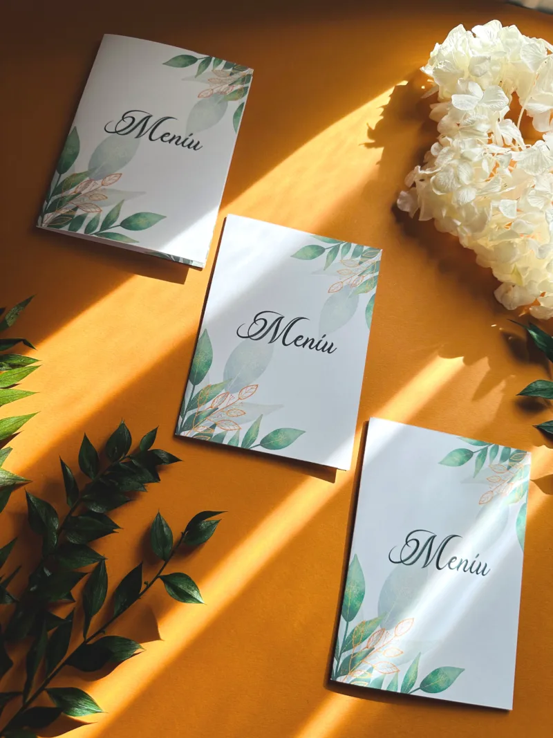 Meniu A5 - Tip carte - Green and Gold - imagine 3